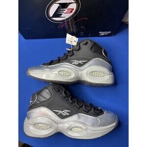 Reebok Question Mid Motorsports Silver Black GX7925 Men's Size 6 New With Box